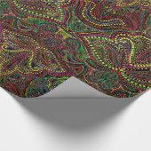 エキゾチックなペイズリーのbohoのダマスク織のギフト用包装紙 ラッピングペーパー (角)