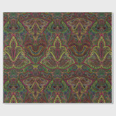 エキゾチックなペイズリーのbohoのダマスク織のギフト用包装紙 ラッピングペーパー (フラット)