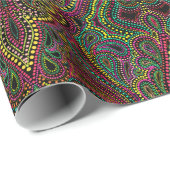 エキゾチックなペイズリーのbohoのダマスク織のギフト用包装紙 ラッピングペーパー (ロールコーナー)