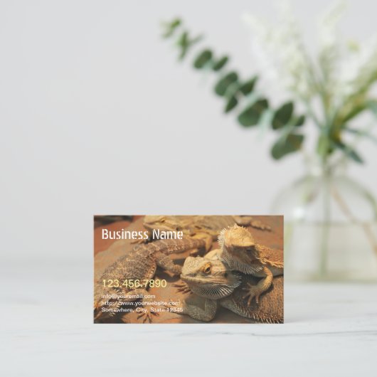 エキゾチックなペットと爬虫類写真 名刺 (スタンド正面)