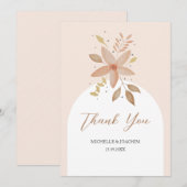 エキゾチックなボホテラコッタフローラウォータカラー サンキューカード (正面/裏面)