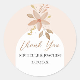 エキゾチックなボホテラコッタフローラウォータカラー ラウンドシール