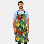 エキゾチックなマンゴー：夏のシームレス エプロン (着用した状態)