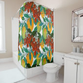 エキゾチックなマンゴー：夏のシームレス シャワーカーテン (インサイチュ)