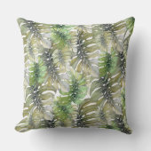 エキゾチックなモンステラパームパステルパターン クッション (正面)