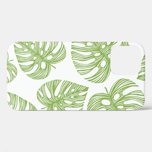 エキゾチックなヤシと熱帯トレンディーのシームレスなパターン Case-Mate iPhoneケース (裏面 (横))