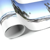 エキゾチックなヤシの木とパラダイスビーチ ラッピングペーパー (ロールコーナー)