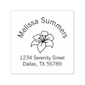 エキゾチックなユリの花のアーチアドレス セルフインキングスタンプ (デザイン)