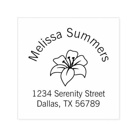 エキゾチックなユリの花のアーチアドレス セルフインキングスタンプ (デザイン)