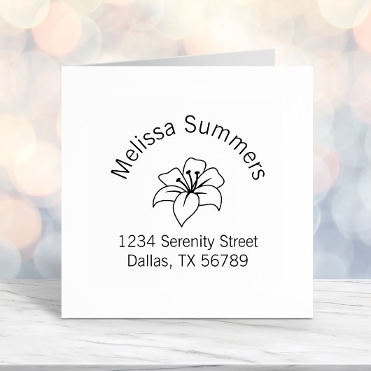 エキゾチックなユリの花のアーチアドレス セルフインキングスタンプ