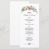 エキゾチックなルアウトロピカルフラワーのウェディングメニュー メニュー (正面/裏面)