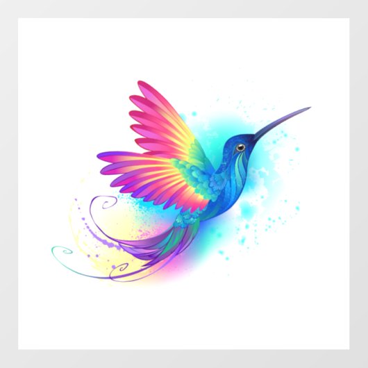 エキゾチックなレインボーハミングバード ウィンドウサイン (シート)