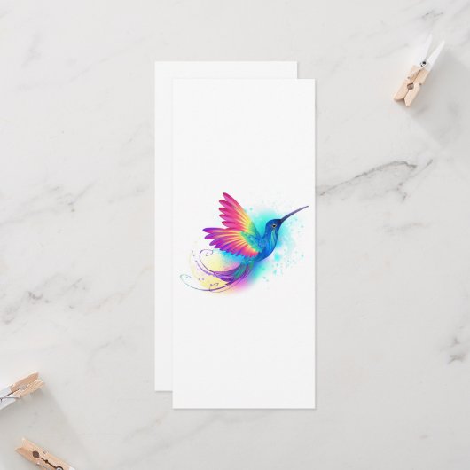 エキゾチックなレインボーハミングバード カード (正面/裏面インサイチュ)