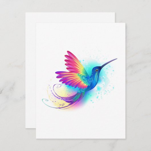 エキゾチックなレインボーハミングバード シーズンカード (正面/裏面)