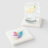 エキゾチックなレインボーハミングバード ストーンコースター (横)