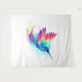 エキゾチックなレインボーハミングバード タペストリー (正面(横))