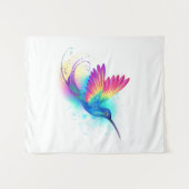 エキゾチックなレインボーハミングバード タペストリー (正面(横))