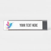 エキゾチックなレインボーハミングバード デスクネームプレート (正面)