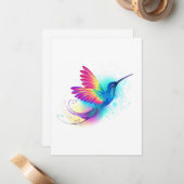 エキゾチックなレインボーハミングバード ノートカード (正面/裏面インサイチュ)