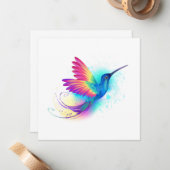 エキゾチックなレインボーハミングバード ノートカード (正面/裏面インサイチュ)