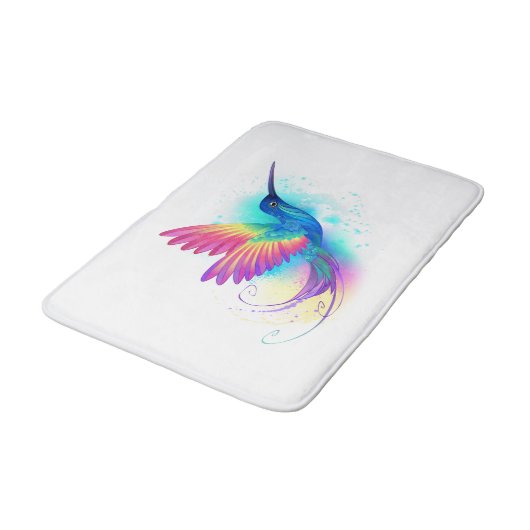 エキゾチックなレインボーハミングバード バスマット (アングル)