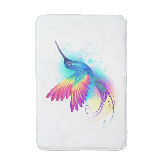 エキゾチックなレインボーハミングバード バスマット (正面縦)