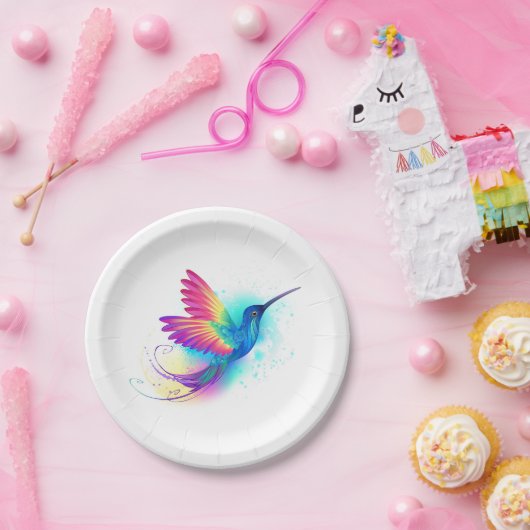 エキゾチックなレインボーハミングバード ペーパープレート (パーティー)