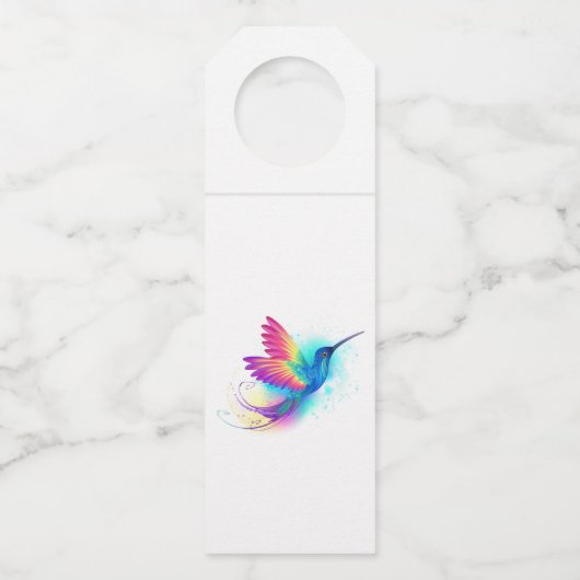 エキゾチックなレインボーハミングバード ボトルネックタグ (裏面)