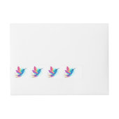 エキゾチックなレインボーハミングバード ラップアラウンド宛名ラベル (正面)