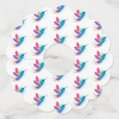 エキゾチックなレインボーハミングバード ワイングラスタグ (正面)