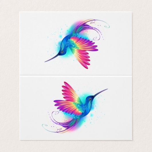 エキゾチックなレインボーハミングバード 名刺 (外部フラット)