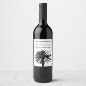 エキゾチックなワインボトルラベルファンシービーチ結婚式 ワインラベル (正面)