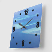 エキゾチックなヴィンテージのモルディブの島の海の空中写真 スクエア壁時計 (傾斜)