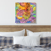 エキゾチックな人生の花 キャンバスプリント (インサイチュ (寝室))