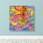 エキゾチックな人生の花 キャンバスプリント (インサイチュ (ウッドフロア))