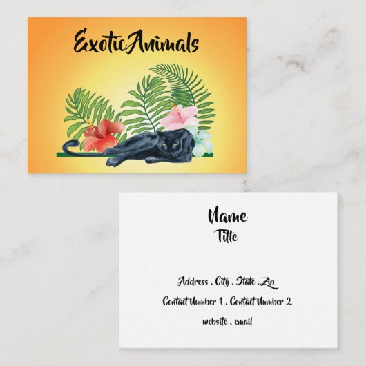 エキゾチックな動物 名刺 (正面/裏面)