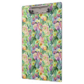 エキゾチックな咲く水彩画のサボテンパターン クリップボード (左)