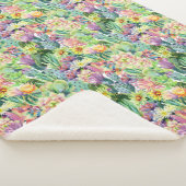 エキゾチックな咲く水彩画のサボテンパターン シェルパブランケット (3/4)