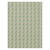 エキゾチックな咲く水彩画のサボテンパターン テーブルクロス (正面)