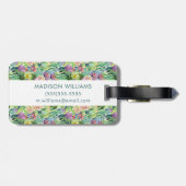 エキゾチックな咲く水彩画のサボテンパターン ラゲッジタグ (裏面横)