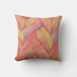 エキゾチックな夏のフローラ羽の水彩アート クッション