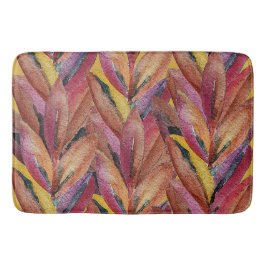 エキゾチックな夏のフローラ羽の水彩アート バスマット