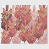 エキゾチックな夏のフローラ羽の水彩アート ラッピングペーパー (フラット)