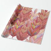 エキゾチックな夏のフローラ羽の水彩アート ラッピングペーパー (アンロールド)