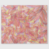 エキゾチックな夏のフローラ羽の水彩アート ラッピングペーパー (フラット)