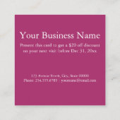 エキゾチックな夏のフローラ 割引カード (裏面)