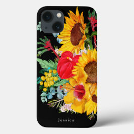 エキゾチックな夏の熱帯の野生の花 iPhone 13ケース