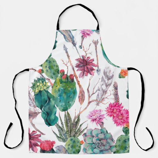 エキゾチックな天然ヴィンテージ水のカラーシームレスパターン エプロン (正面)