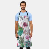 エキゾチックな天然ヴィンテージ水のカラーシームレスパターン エプロン (着用した状態)