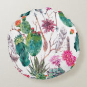 エキゾチックな天然ヴィンテージ水のカラーシームレスパターン ラウンドクッション (裏面)